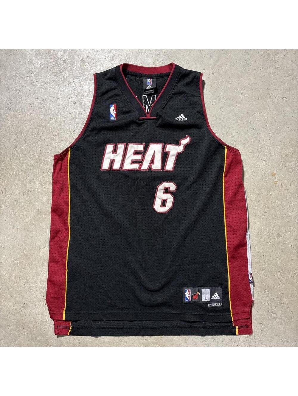 Vintage Y2K Adidas LeBron James Miami Heat 6 NBA Jersey Mens L +2